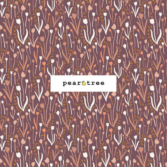 Cotton + Steel Playful Tulips - Ruby Dusk Fabric