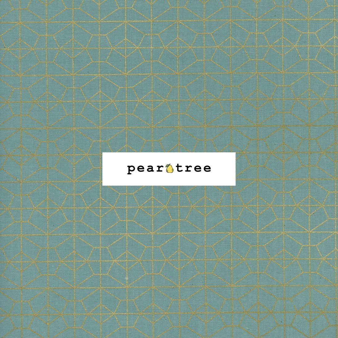 Cotton + Steel Geo Grid - Sky Metallic