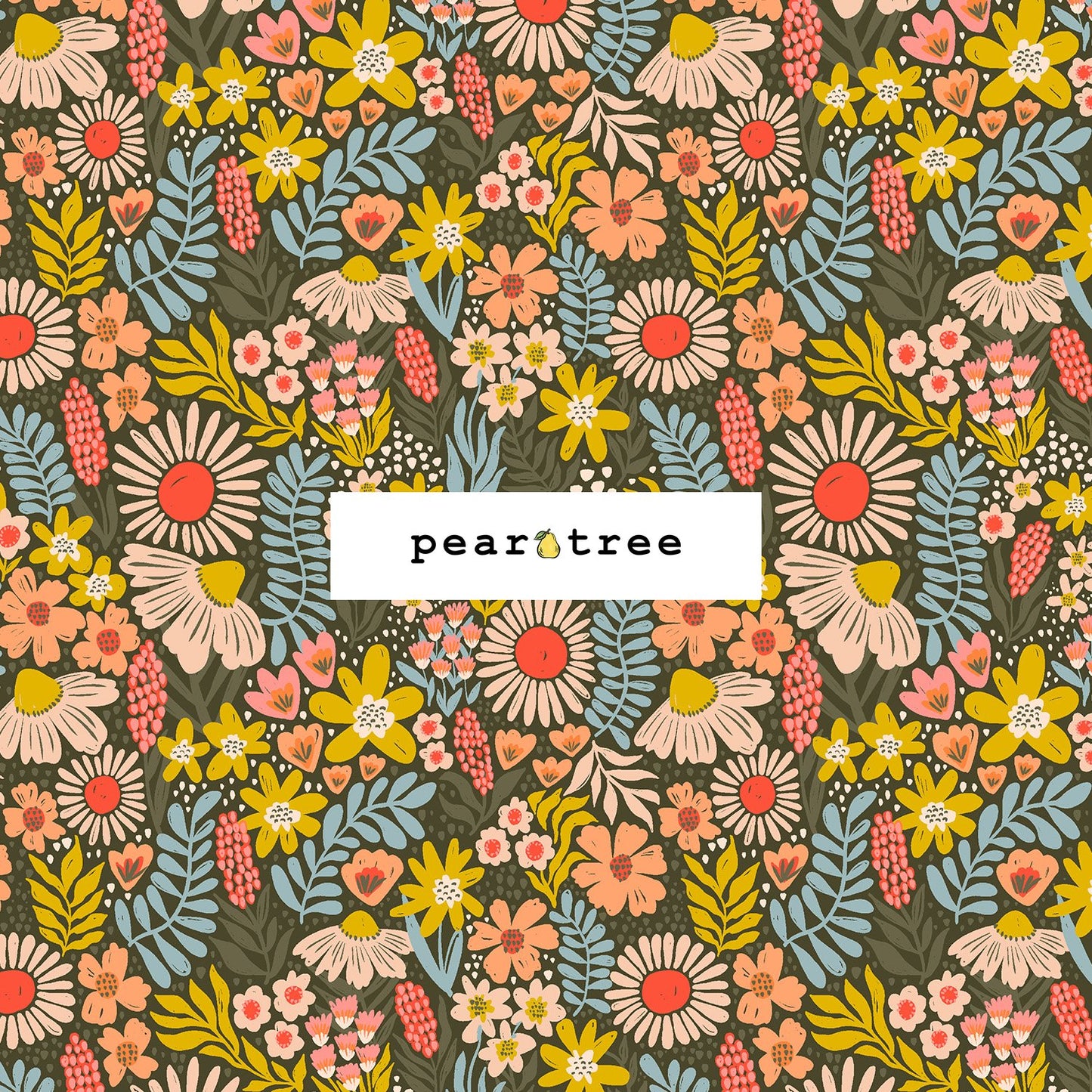 Cotton + Steel Where The Flowers Grow - Earth Fabric