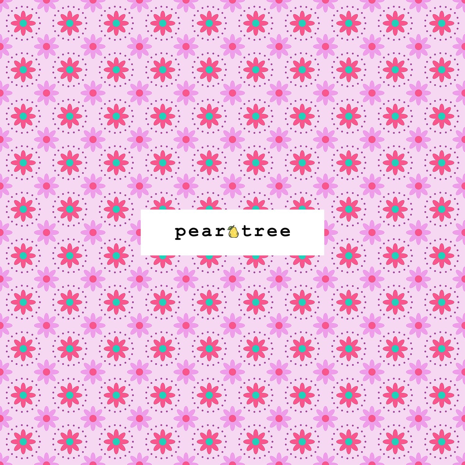 Cotton + Steel Daisies In Circles - Light Magenta Fabric