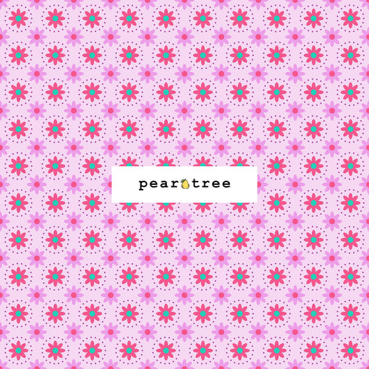 Cotton + Steel Daisies In Circles - Light Magenta Fabric