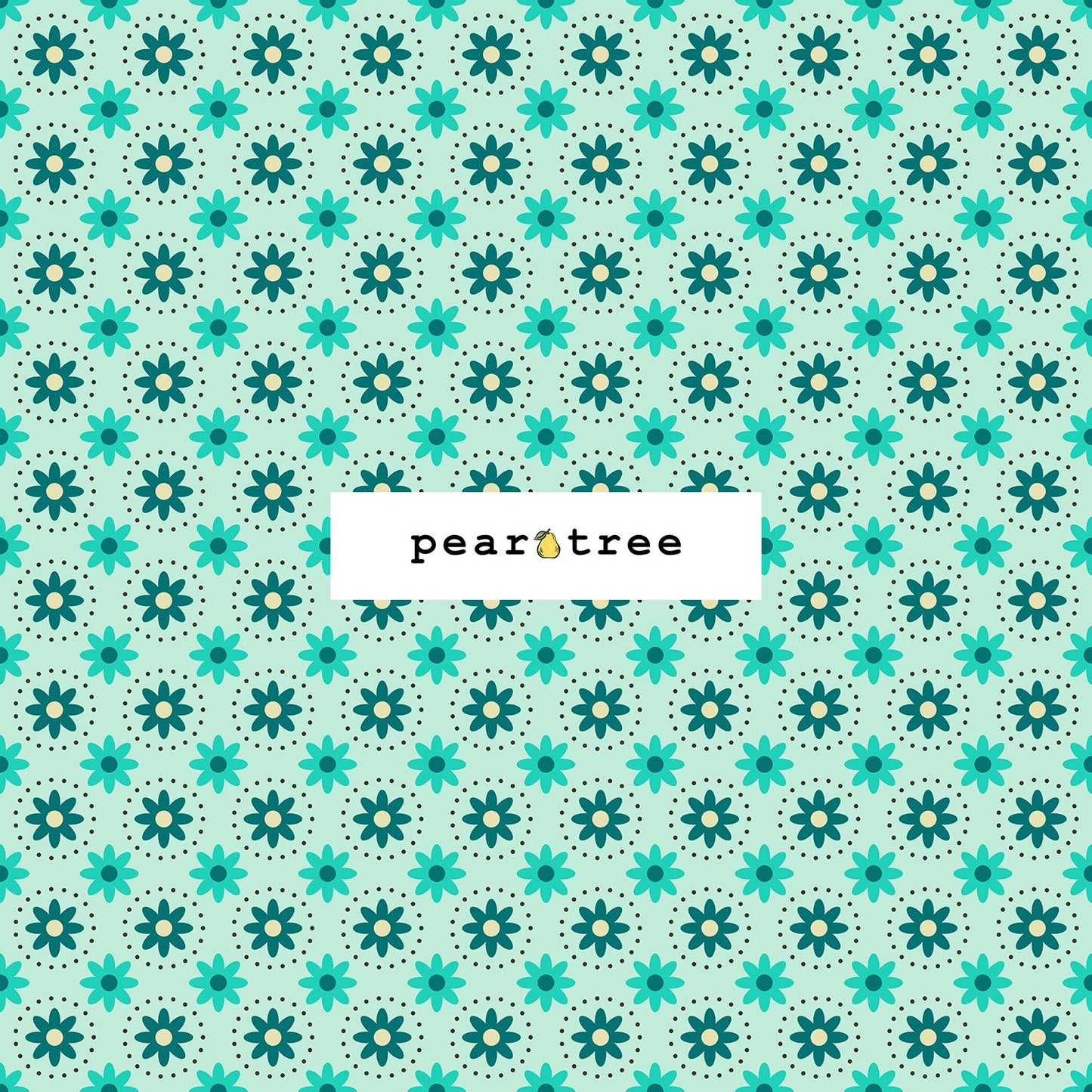 Cotton + Steel Daisies In Circles - Mint Fabric