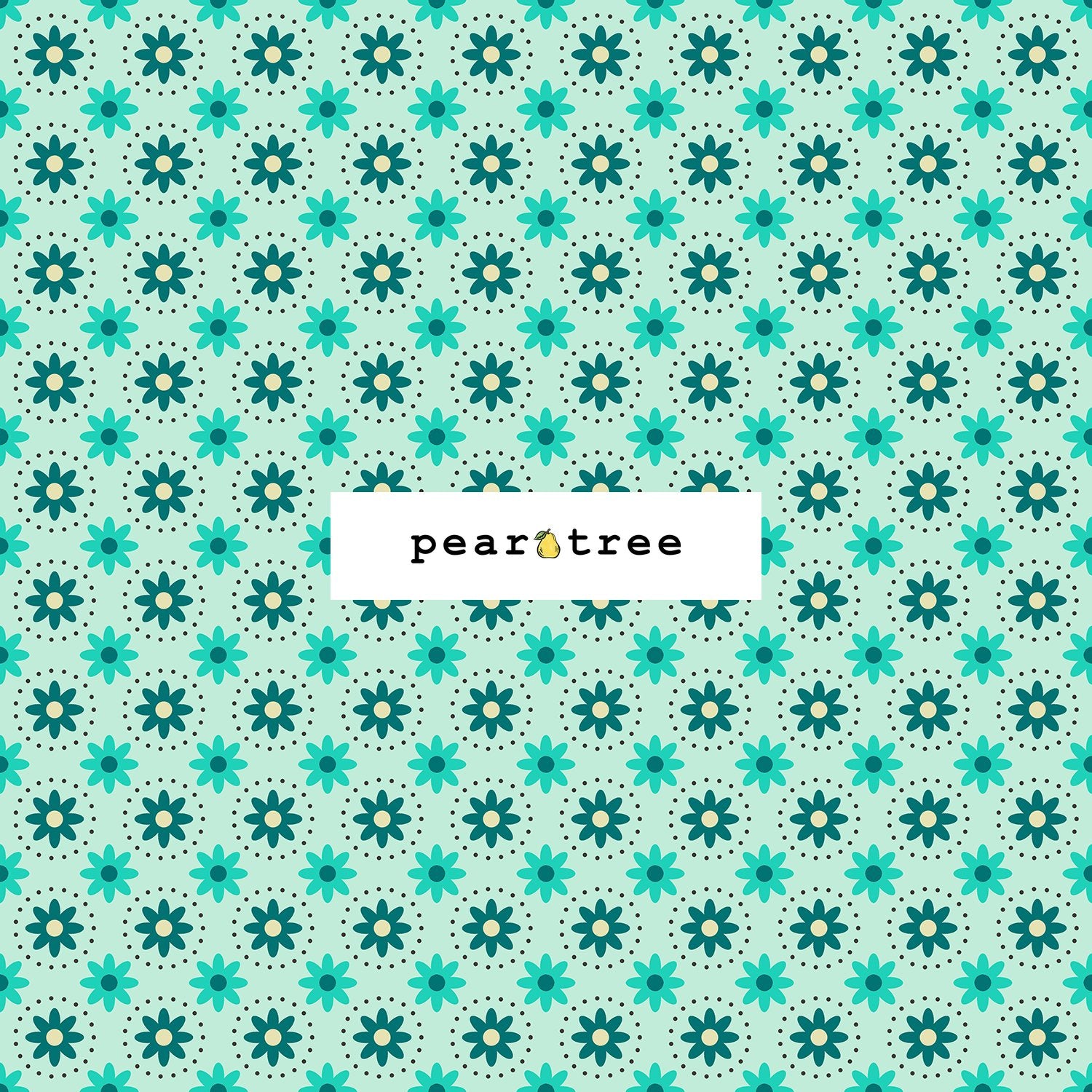 Cotton + Steel Daisies In Circles - Mint Fabric