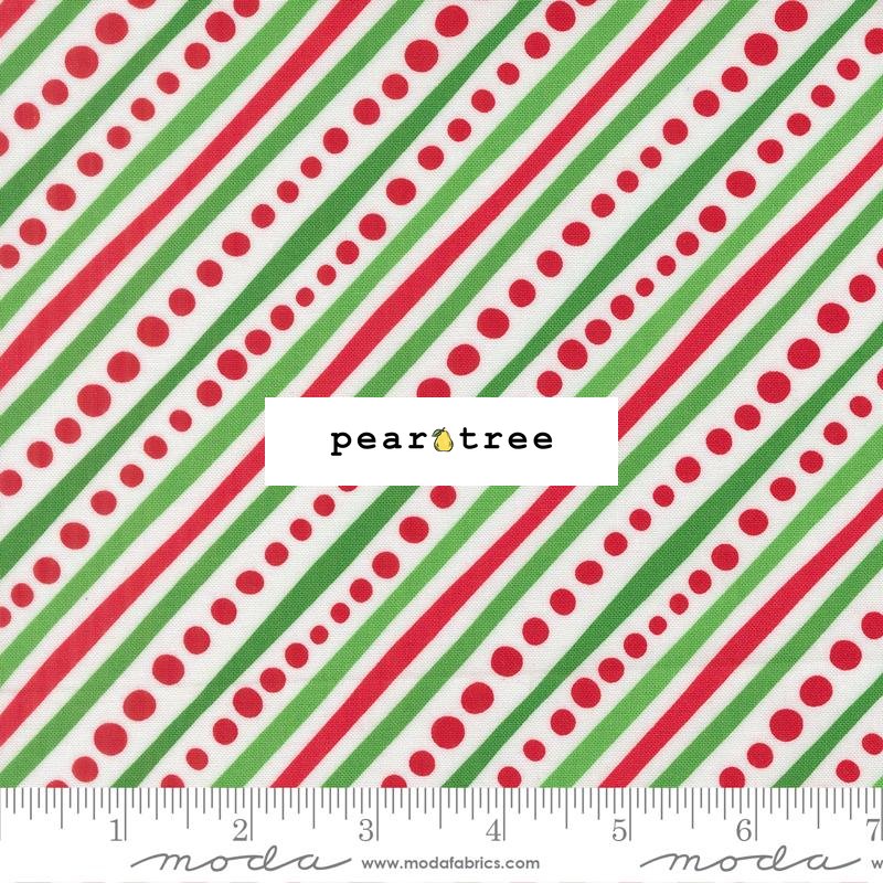 Moda Fabrics Winter White - Dotted Bias Stripe