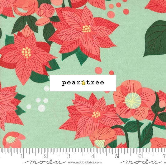 Moda Fabrics Mint - Poinsettia Florals