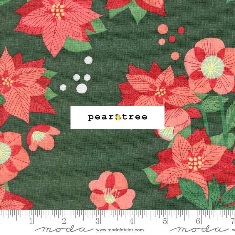 Moda Fabrics Pine - Poinsettia Florals