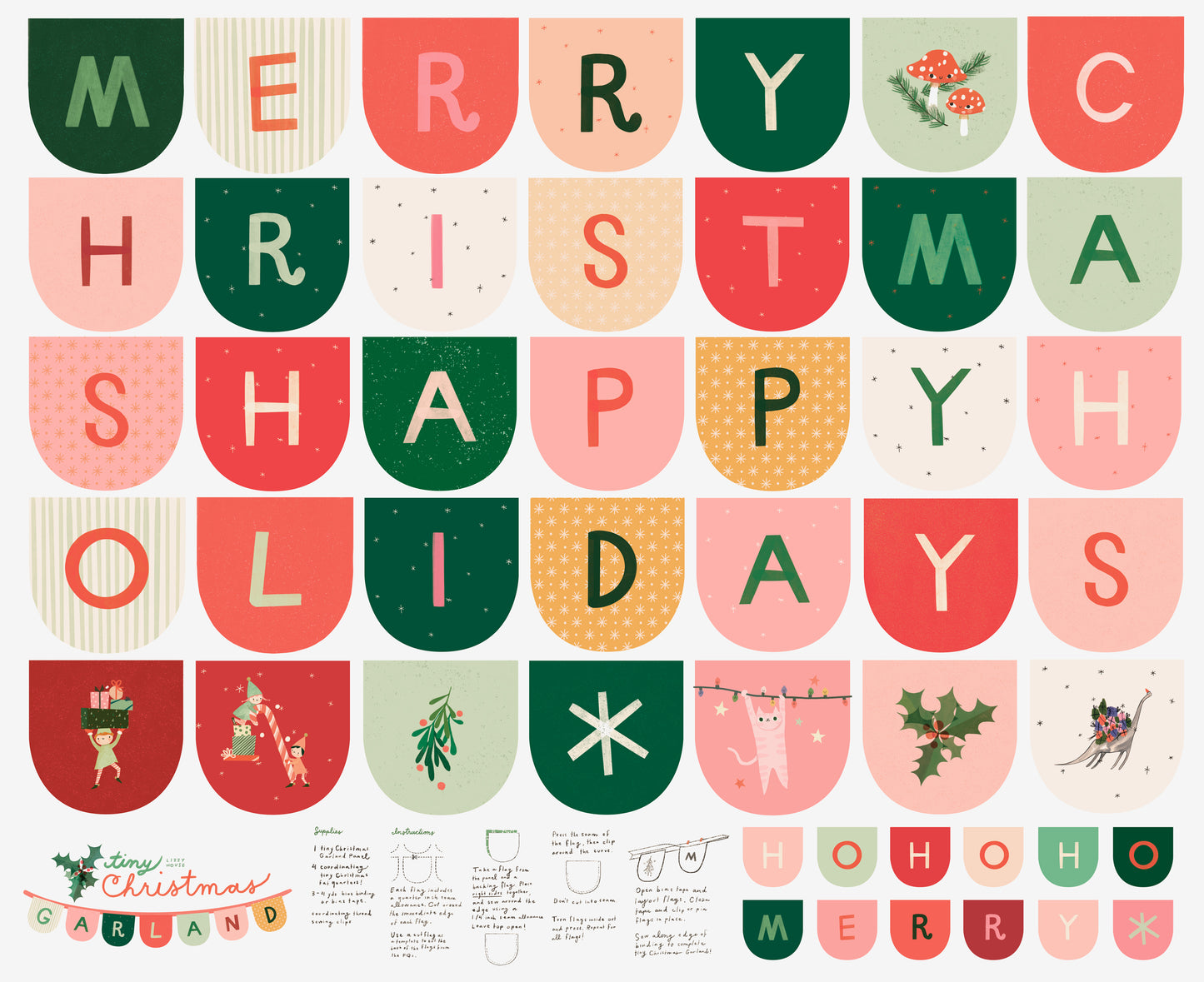 Moda Fabrics Tiny Christmas Panel - Snow