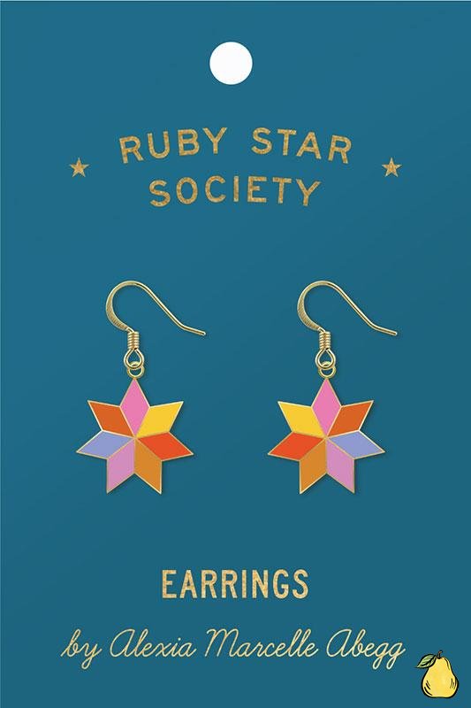 Quilt Star Earrings | Earrings | Moda Fabrics | RS-7057