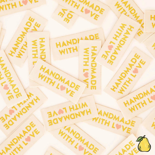 Handmade With Love Gold Sewing Labels By Sarah Hearts