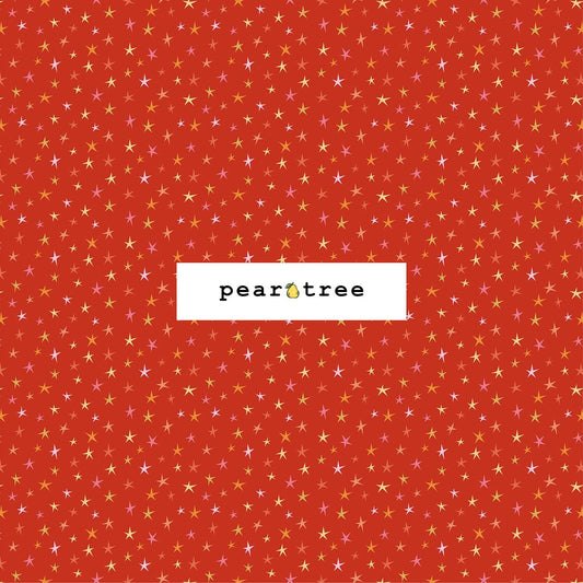Poppie Cotton Orange Sparkly Stars