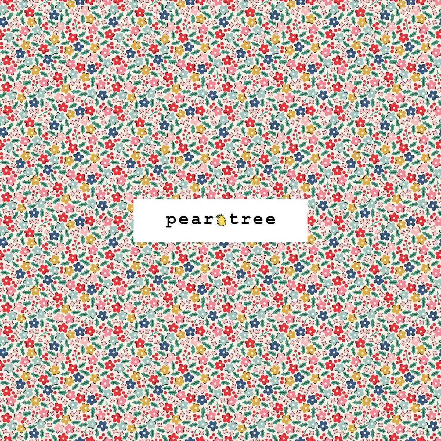 Multi Holly Flowers | Oh What Fun | Poppie Cotton | OF23306