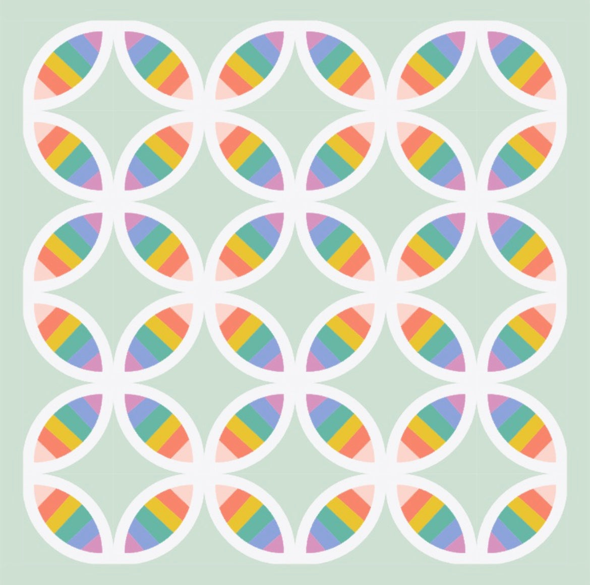 Pear Tree Market Due North Handmade-fairy Rings Rainbow Throw Quilt Kit Bundle - Pattern Not Included