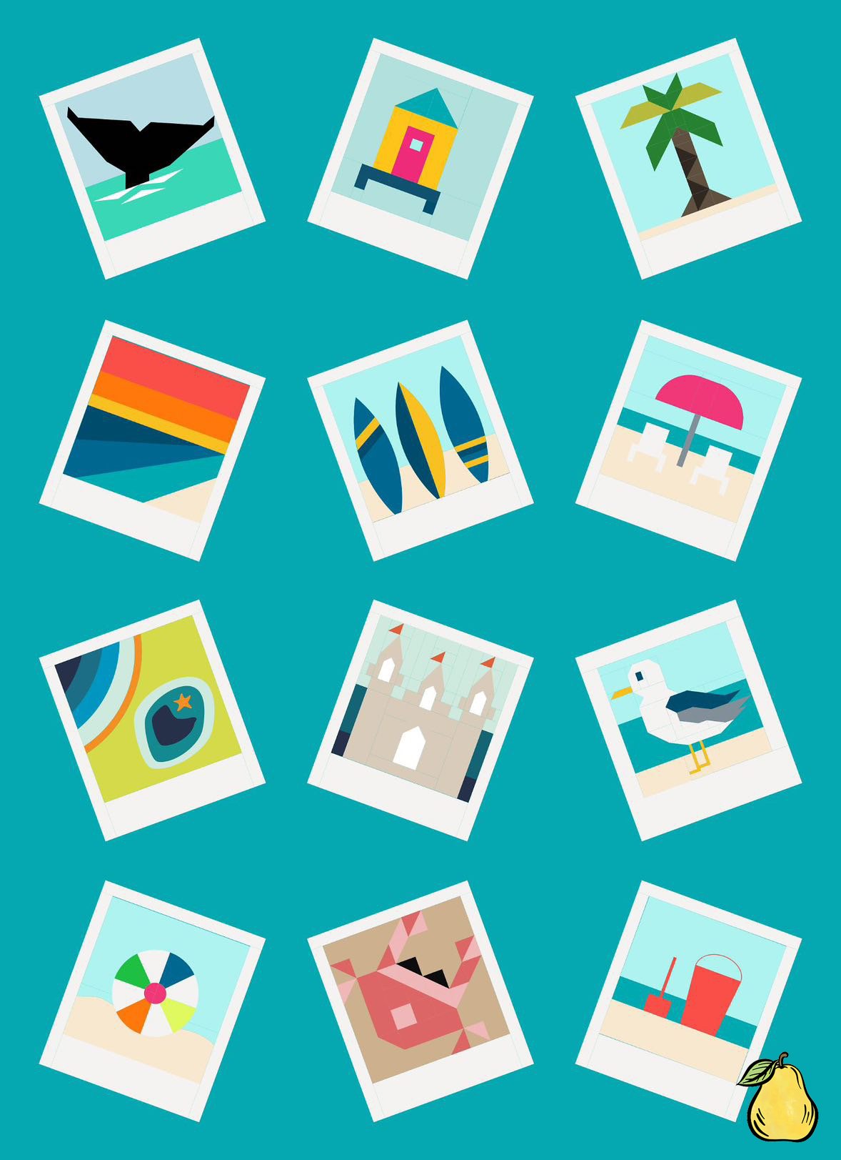 Pear Tree Market Oh Snap Ers - Snapshots Of Summer - Coast - Quilt Kit Bundle - Pattern Not Included