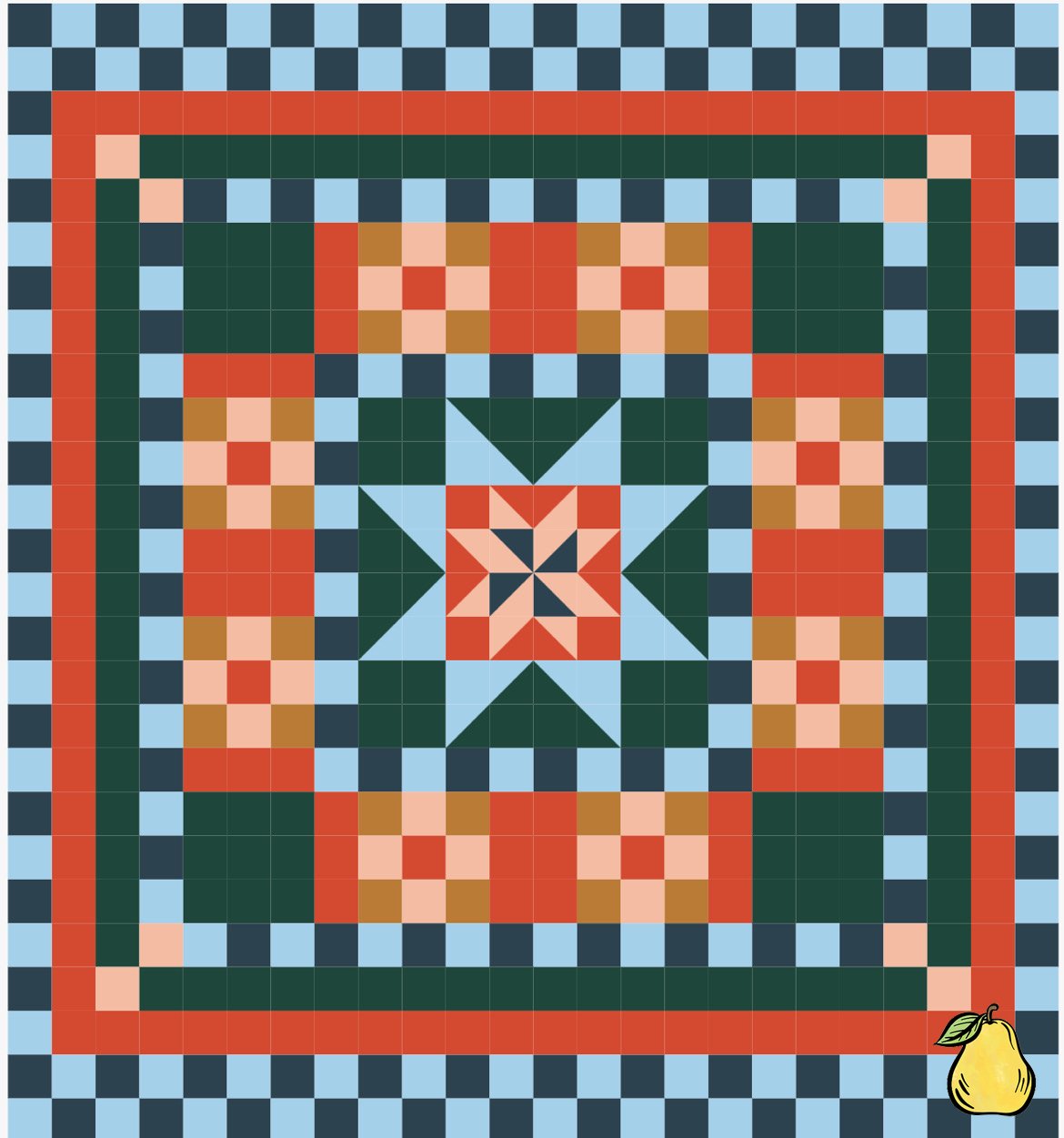 Pear Tree Market Sarah B Sews - Flower Checks -throw Size Quilt Kit Bundle - Pattern Not Included