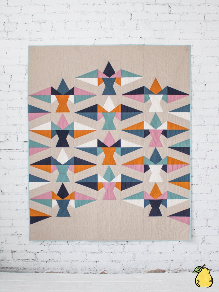 Pear Tree Market Eudaimonia Stidio - Another Feather Linen - Throw Size Quilt Kit Bundle - Pattern Not Included