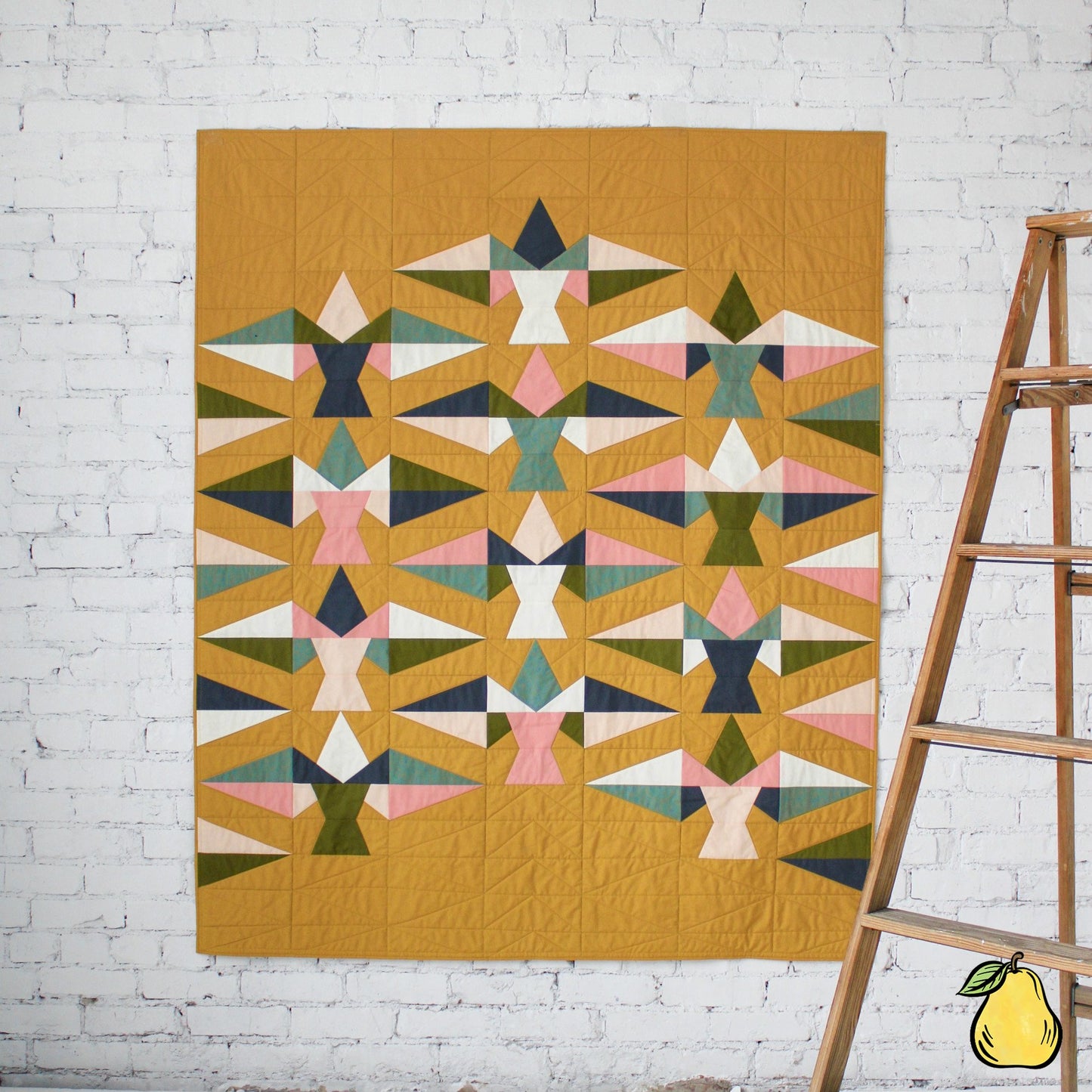 Pear Tree Market Eudaimonia Studio - Another Feather Gold - Throw Size Quilt Kit Bundle - Pattern Not Included