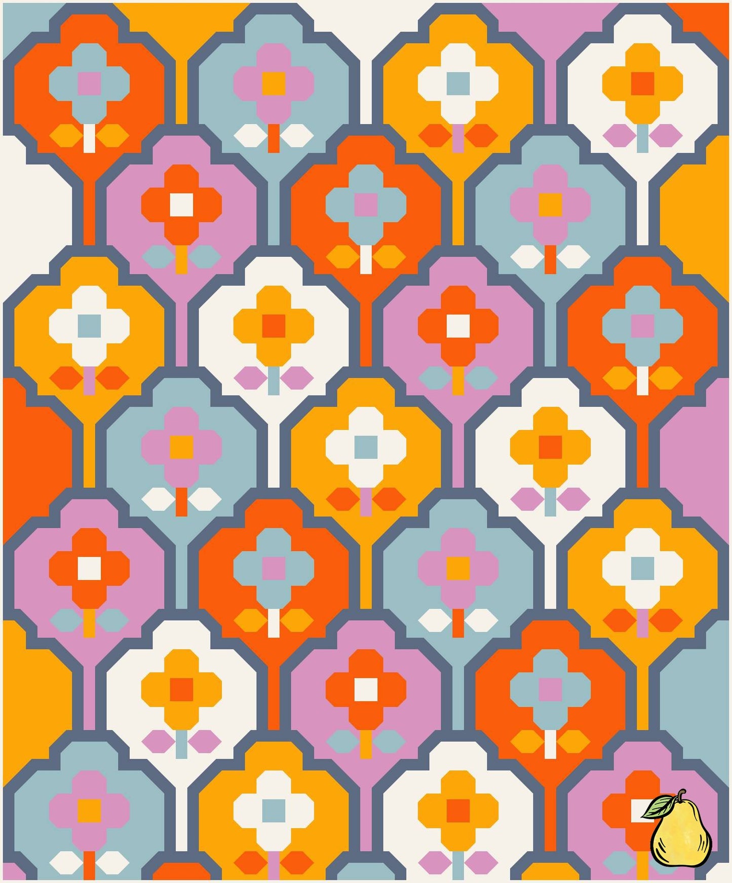 Pear Tree Market Pen + Paper Patterns - Wallflower - Bright - Throw Sized Quilt Kit Bundle - Pattern Not Included