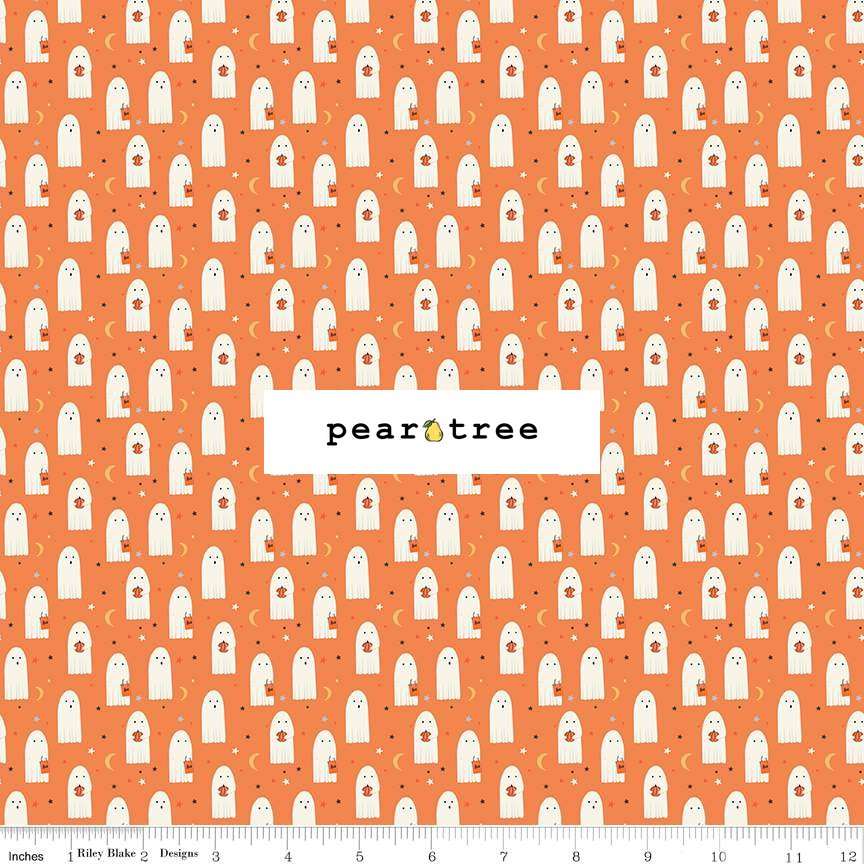 Riley Blake Designs Sheet Ghosts Orange