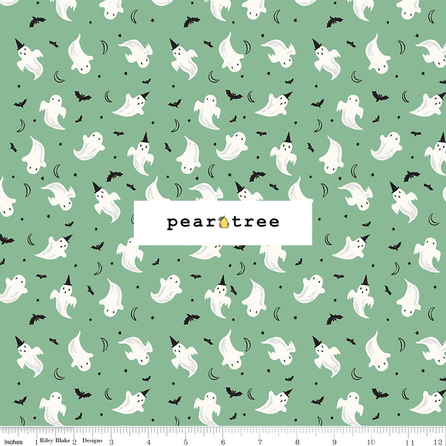Riley Blake Designs Ghosts Green