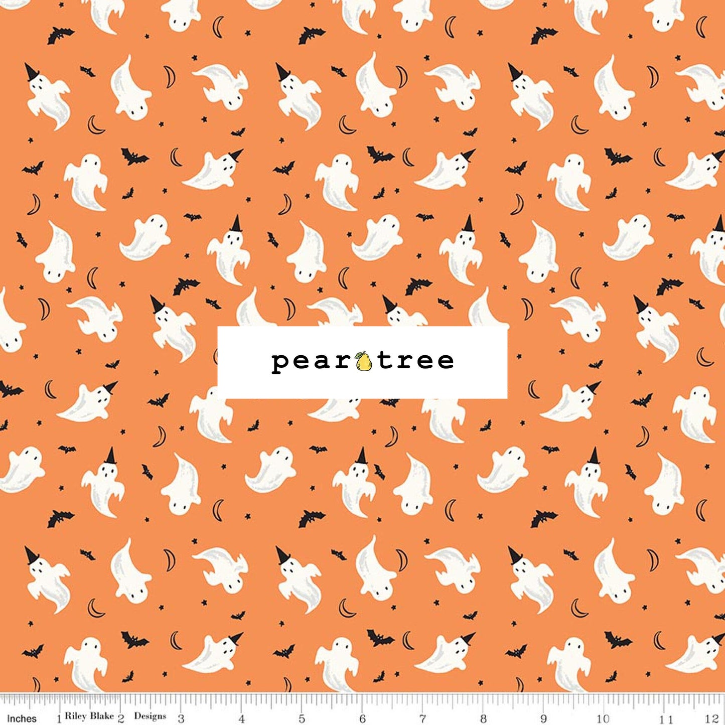 Riley Blake Designs Ghosts Orange