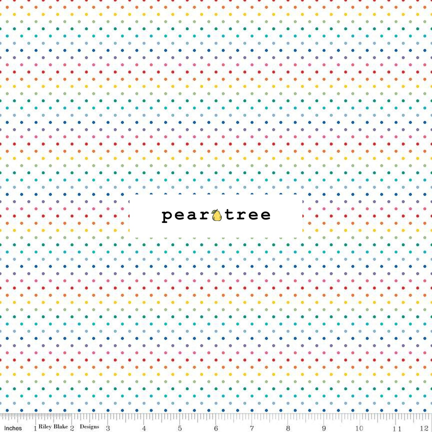 Riley Blake Designs Swiss Dot On White Rainbow