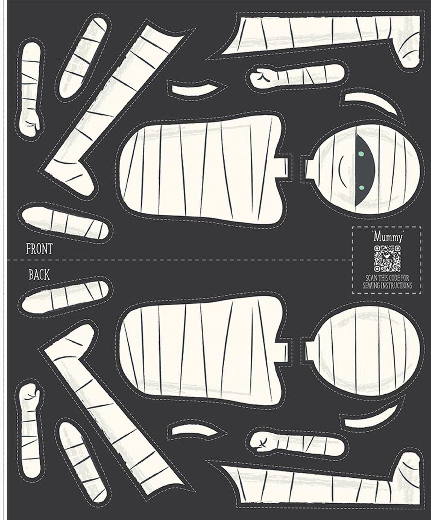 Riley Blake Designs Frank And Friends Mummy Halloween Panel