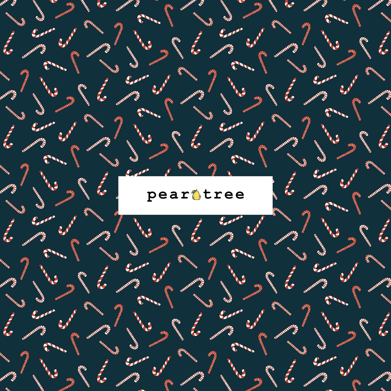 RJR Fabrics Candy Cane Toss - Navy Fabric