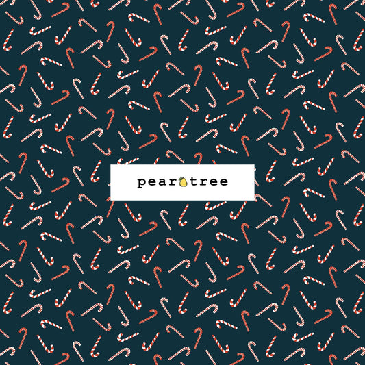 RJR Fabrics Candy Cane Toss - Navy Fabric