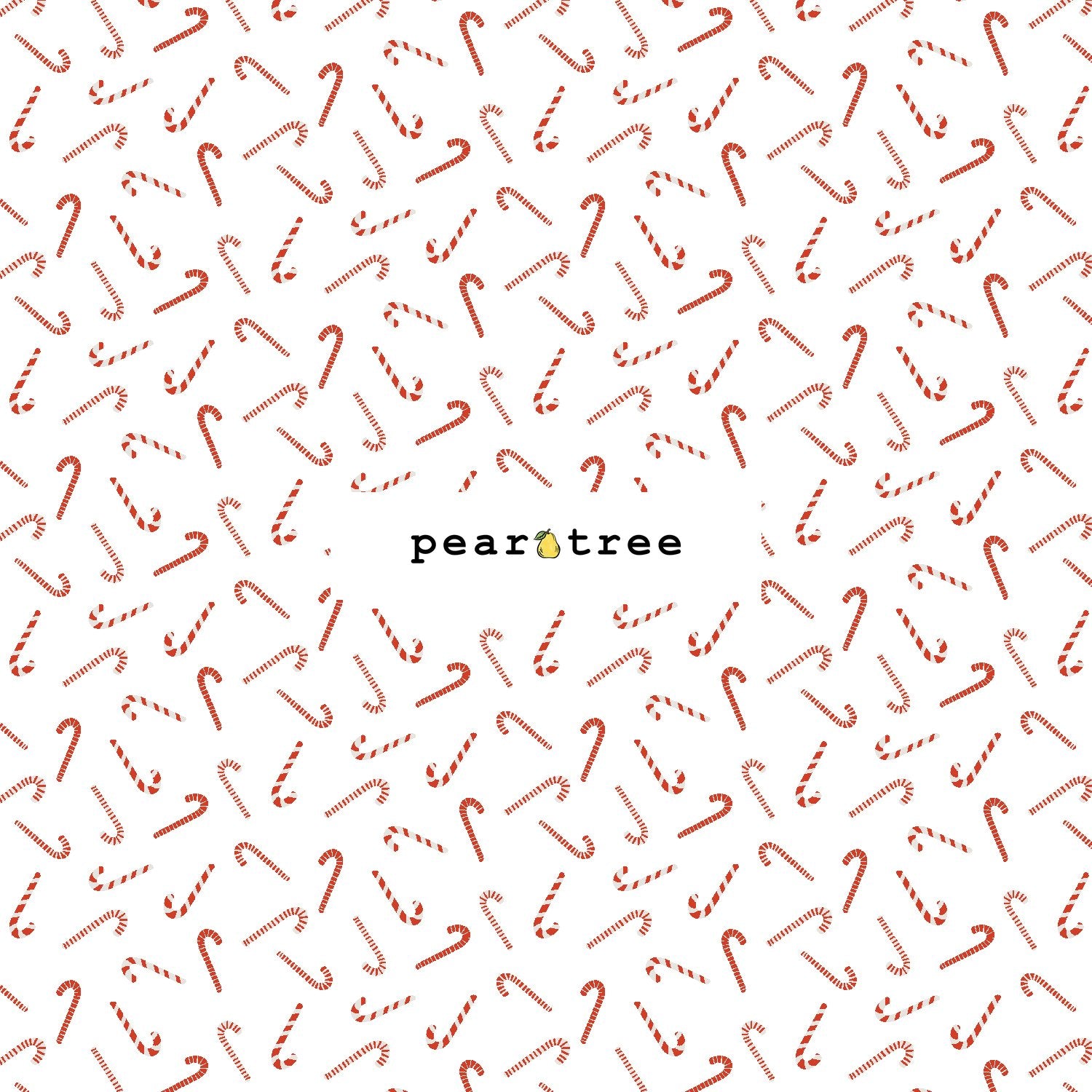 RJR Fabrics Candy Cane Toss - White Fabric