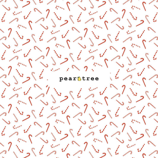 RJR Fabrics Candy Cane Toss - White Fabric