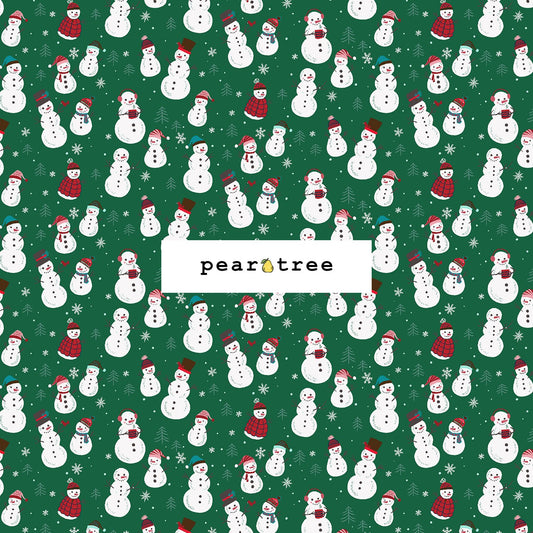 RJR Fabrics Snowmen Fun - Green Fabric