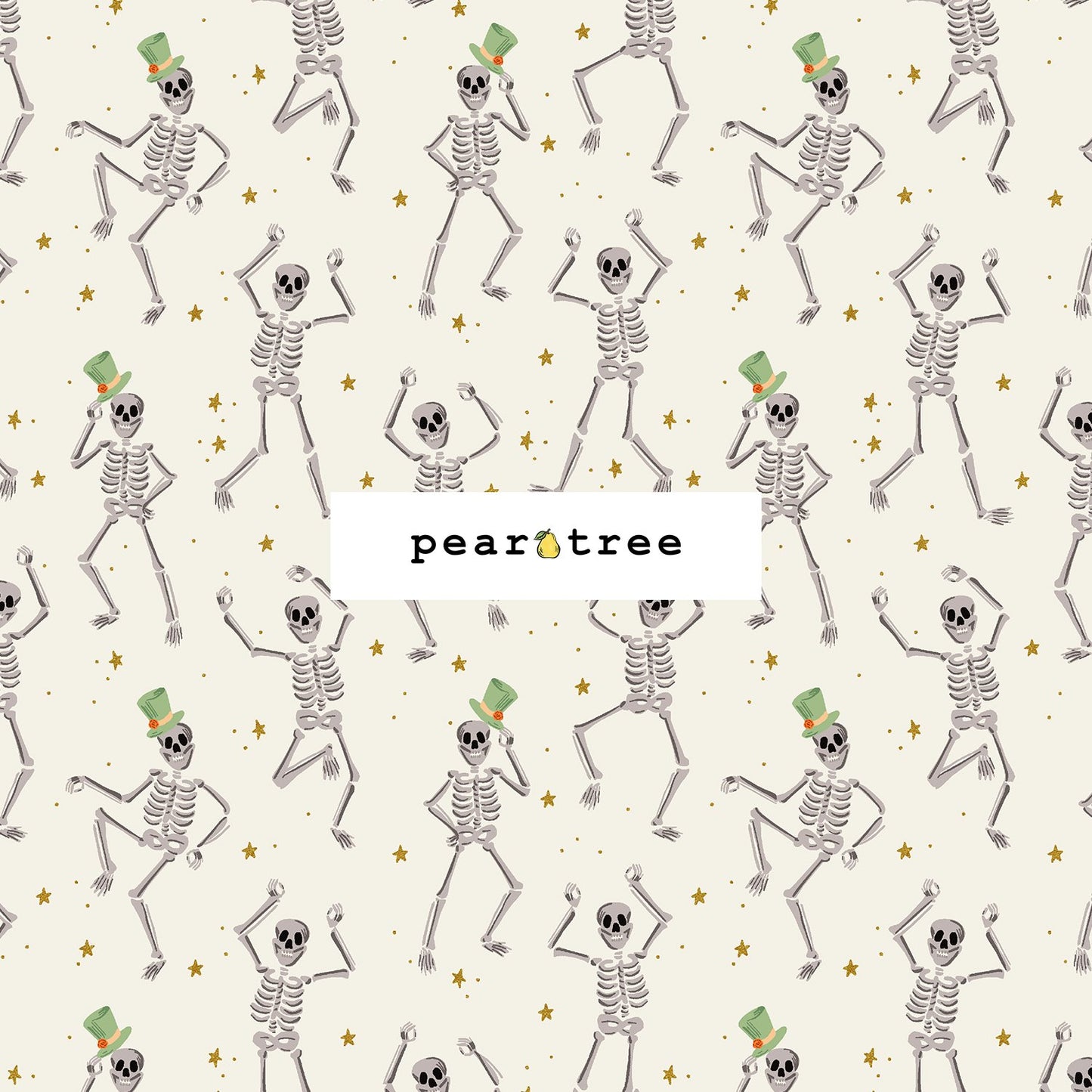 Rifle Paper Co Skeletons - Cream Metallic Fabric