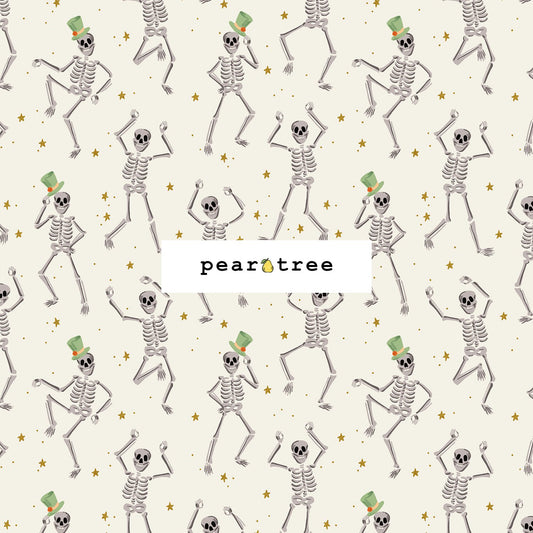 Rifle Paper Co Skeletons - Cream Metallic Fabric