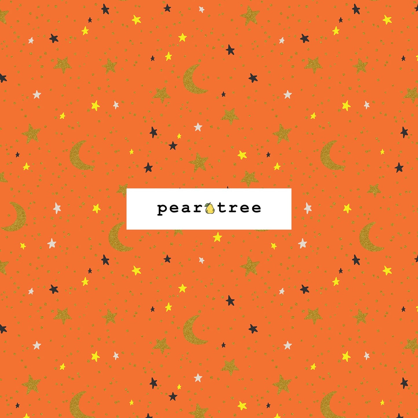 Rifle Paper Co October Night - Orange Metallic Fabric