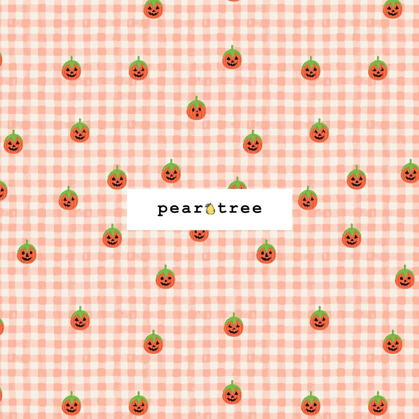 Rifle Paper Co Pumpkin Gingham - Blush Fabric