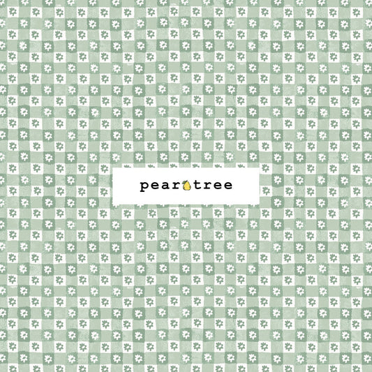 Rifle Paper Co Daisy Gingham - Green Fabric