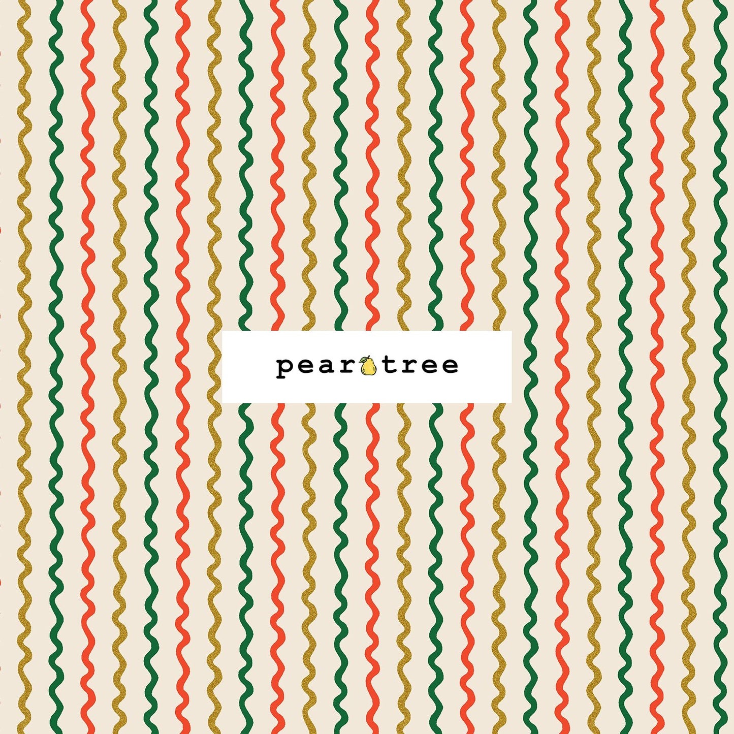 Rifle Paper Co Ribbon Stripe - Cream Metallic Fabric