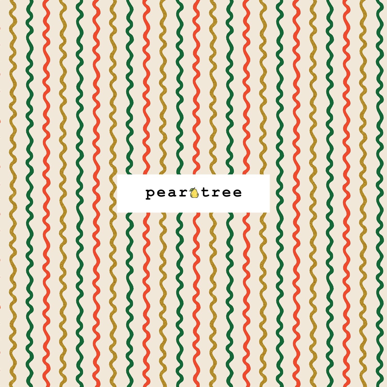 Rifle Paper Co Ribbon Stripe - Cream Metallic Fabric