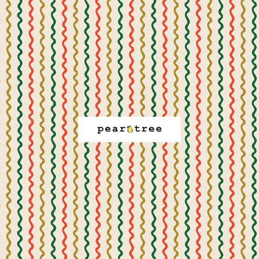 Rifle Paper Co Ribbon Stripe - Cream Metallic Fabric