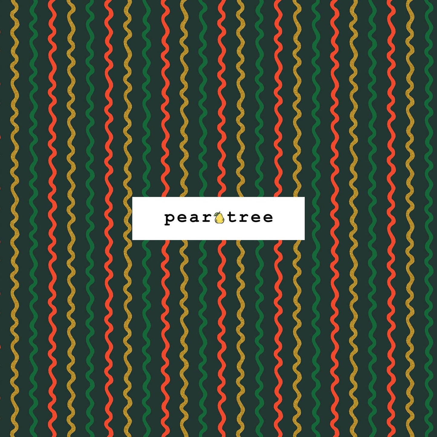 Rifle Paper Co Ribbon Stripe - Evergreen Metallic Fabric
