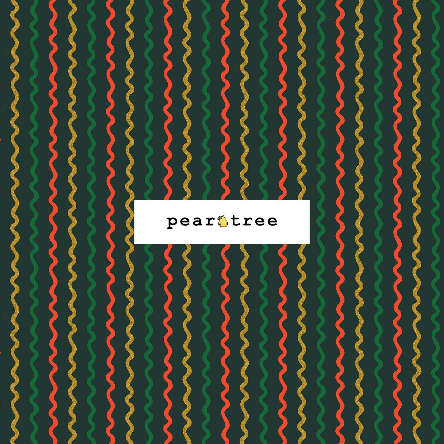 Rifle Paper Co Ribbon Stripe - Evergreen Metallic Fabric