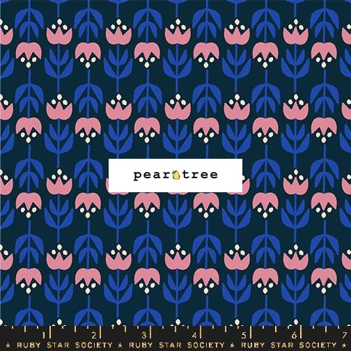 Ruby Star Society Teal Navy - Tulips