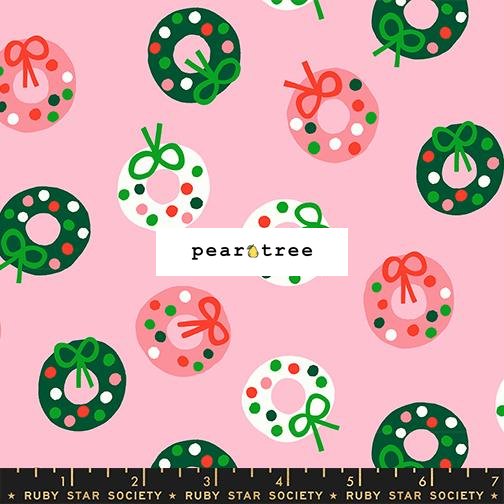 Ruby Star Society Melody Pink - Wreaths Dots