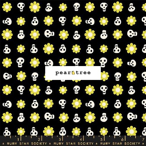 Ruby Star Society Black - Floral Skulls