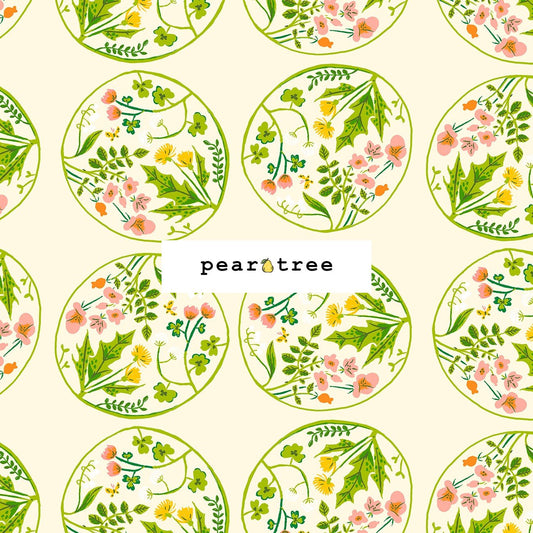 Windham Fabrics Cream Floral Wreaths