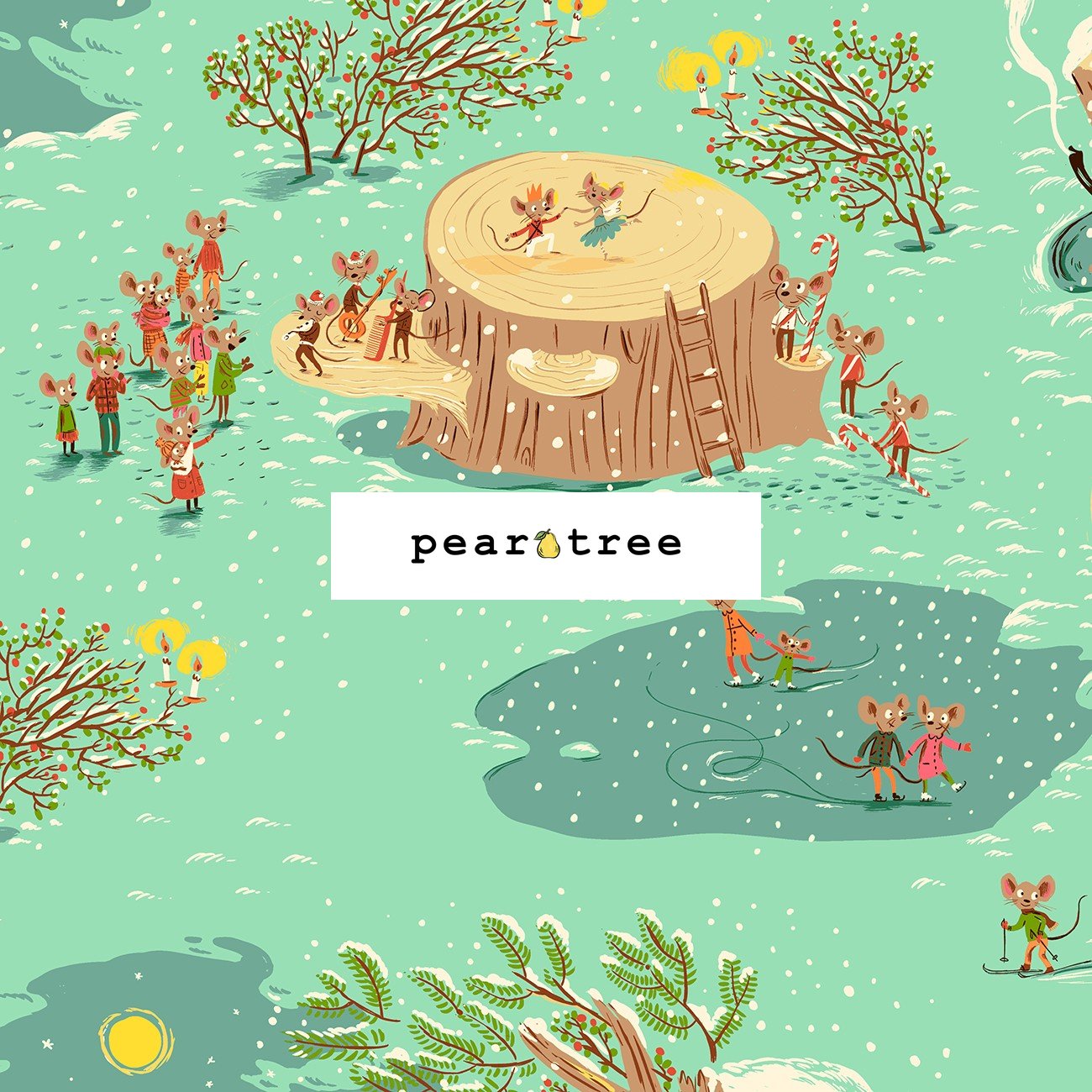 Windham Fabrics Aqua Christmas Mice