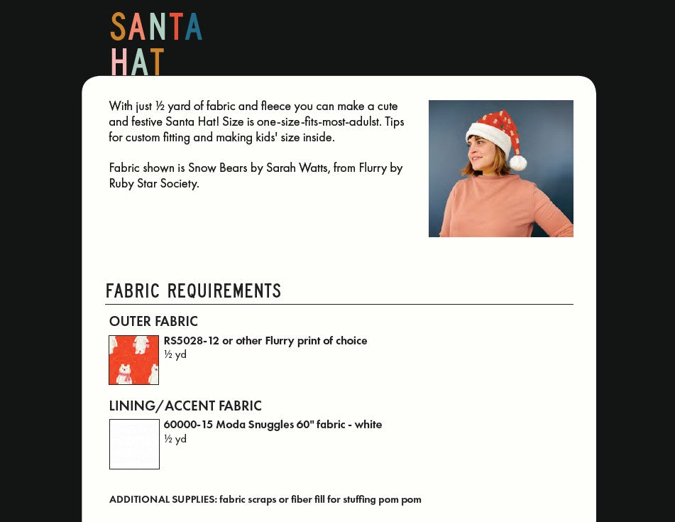 Santa Hat Pattern - Free Pattern PDF Download
