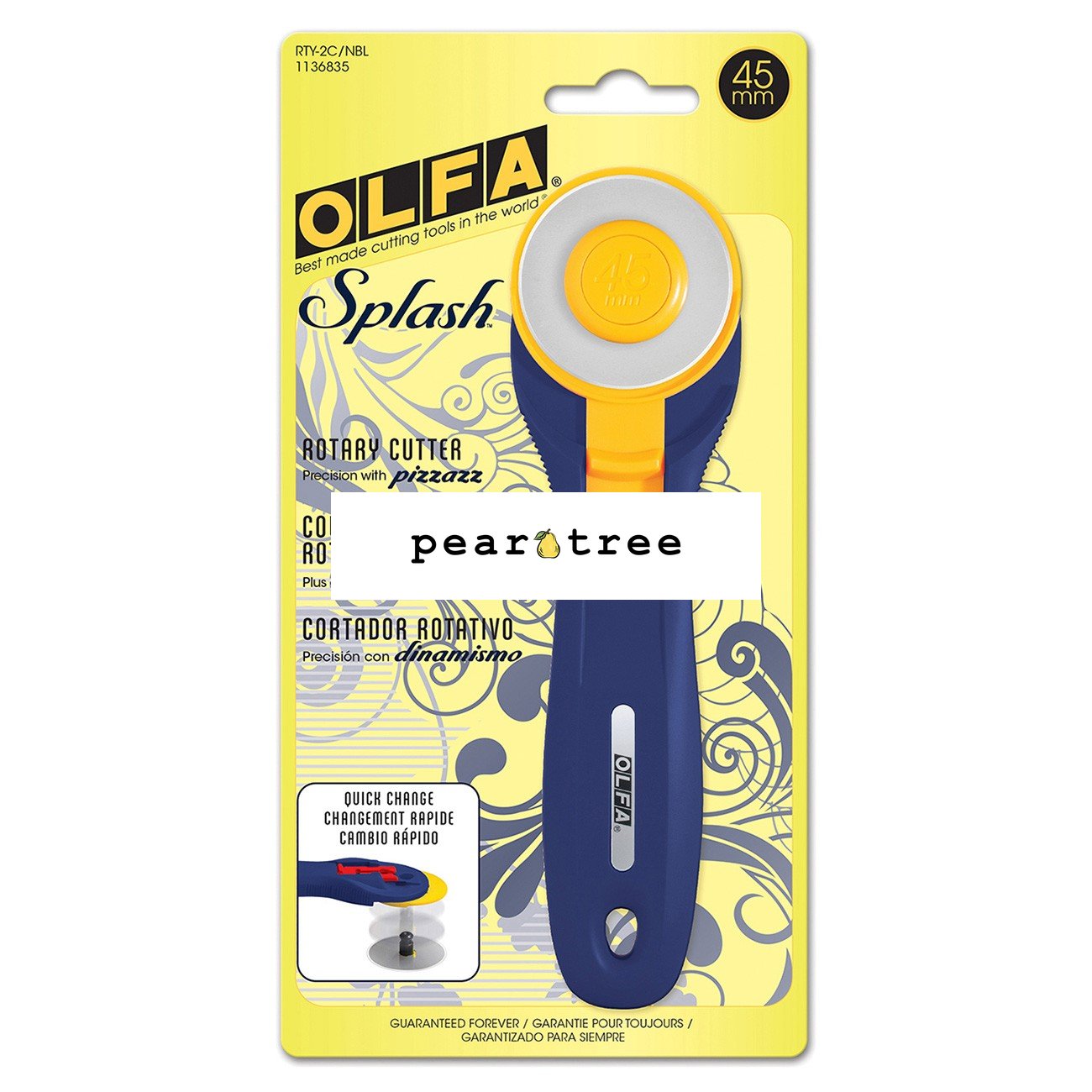Checker 45mm Splash Handle Rotary Cutter by Olfa - Navy