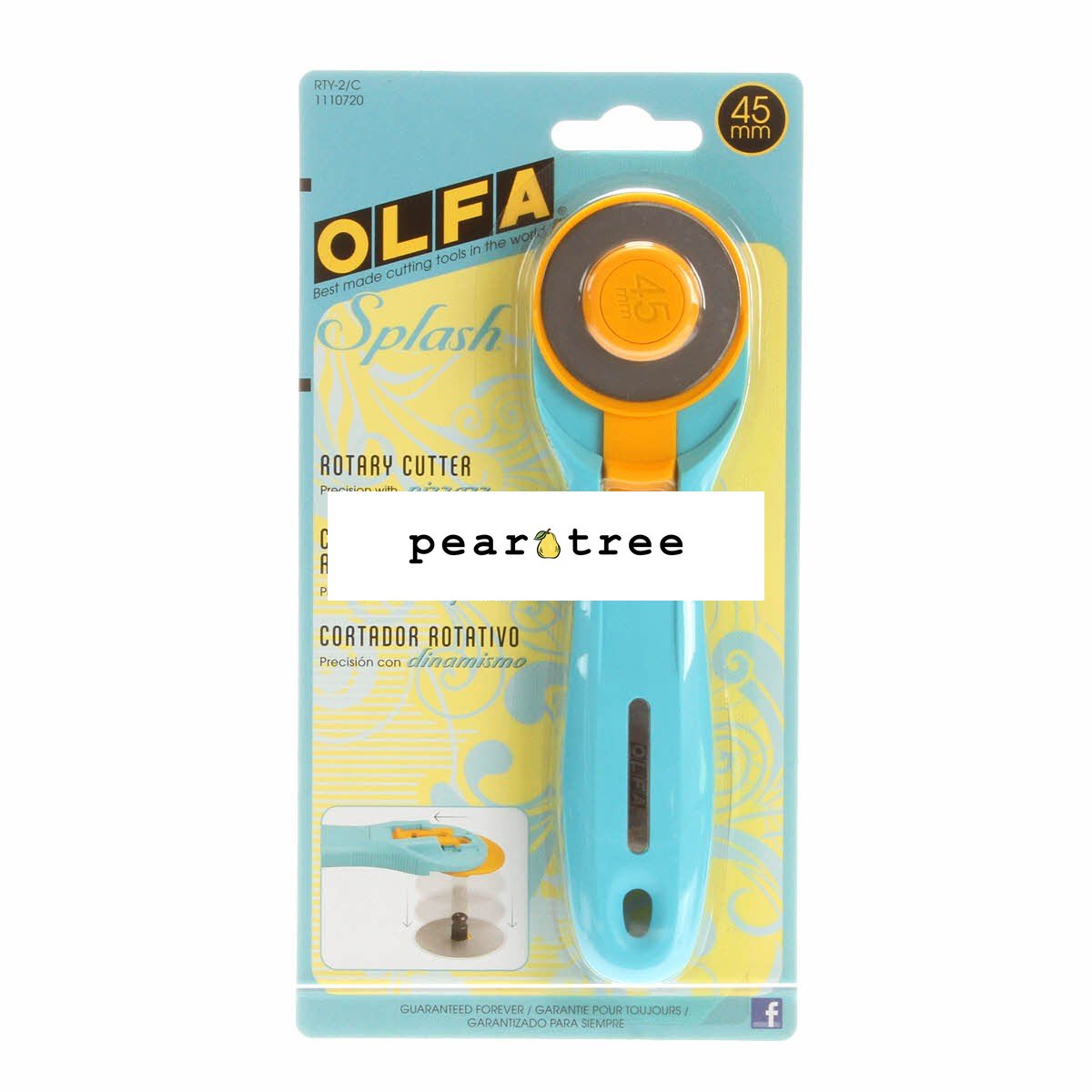 45mm Splash Handle Rotary Cutter by Olfa - Aqua | Notions | RTY2C