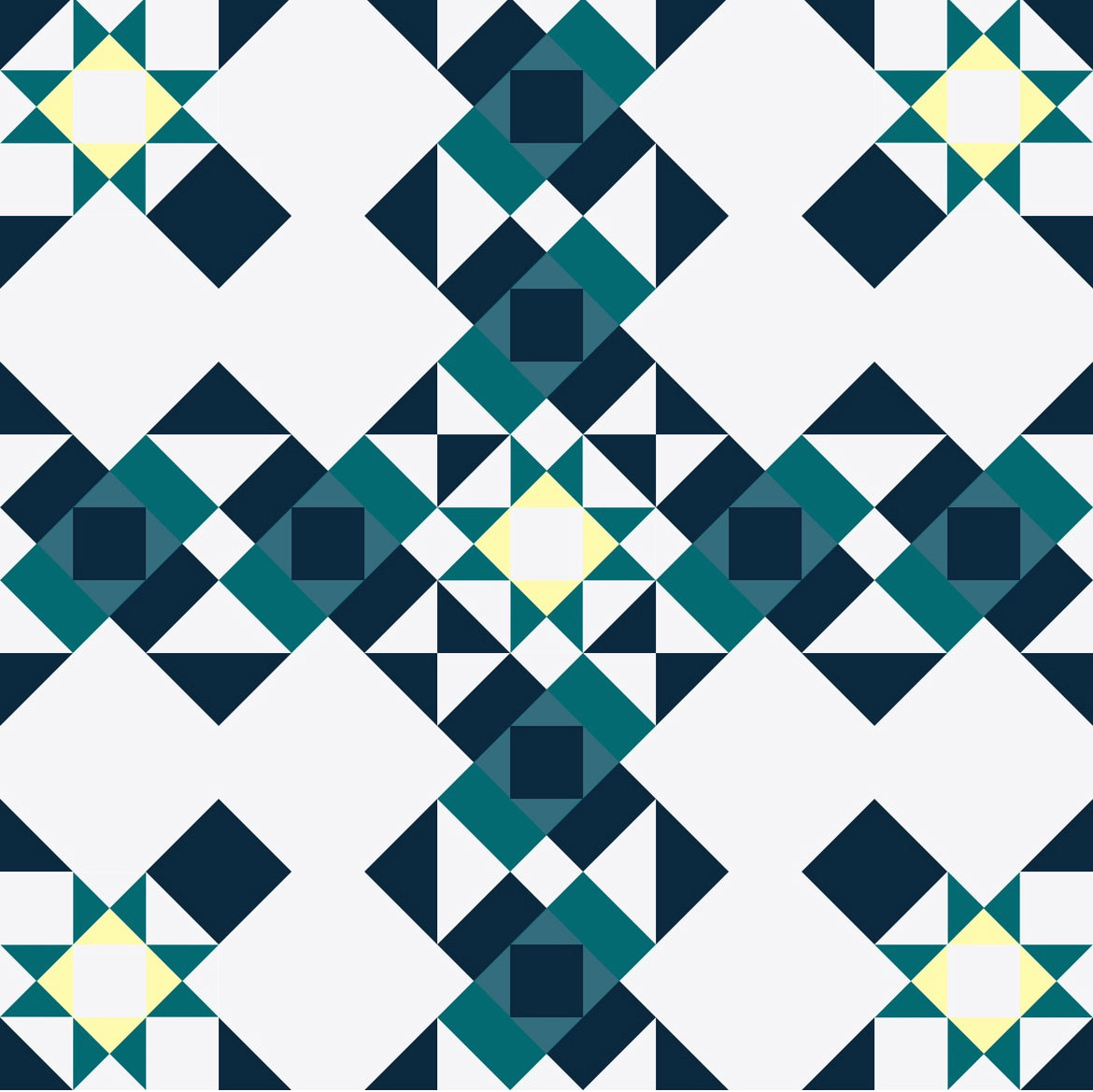 Pear Tree Market Ladybug Threads - Twisted Mosaic in Kona Throw Sized Quilt Kit Bundle - Pattern Not Included